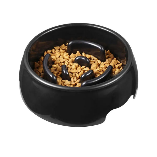 Black Cat Dog Slow Food Puzzle Bowl Pet Slow Feed Bowl, M 8" × 2.6" - GreenFur