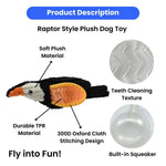 Black Raptor Style Squeaky Plush Dog Toy with Oxford Cloth Wing - GreenFur