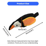 Black Raptor Style Squeaky Plush Dog Toy with Oxford Cloth Wing - GreenFur