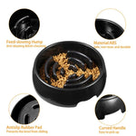 Black Slow Feed Food Cat Dog Puzzle Bowl Pet Slow Bowl, L 9.4" × 2.6" - GreenFur