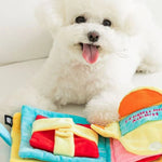 Blue Book Shaped Interactive Dog Plush Toy for Treat Dispensing - GreenFur