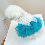 Blue Color Pet Clothes Cute Butterfly Fairy Tulle Dress for Dog - GreenFur