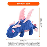 Blue Cute Standing Dinosaur Chew - Resistant Squeaky Plush Dog Toy - GreenFur