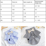 Blue Striped Pet T Shirt with Bow Tie Collar - GreenFur