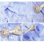 Blue Striped Pet T Shirt with Bow Tie Collar - GreenFur