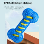 Bone Shape Interactive Toy Squeak TPR Pet Teething Toys - GreenFur