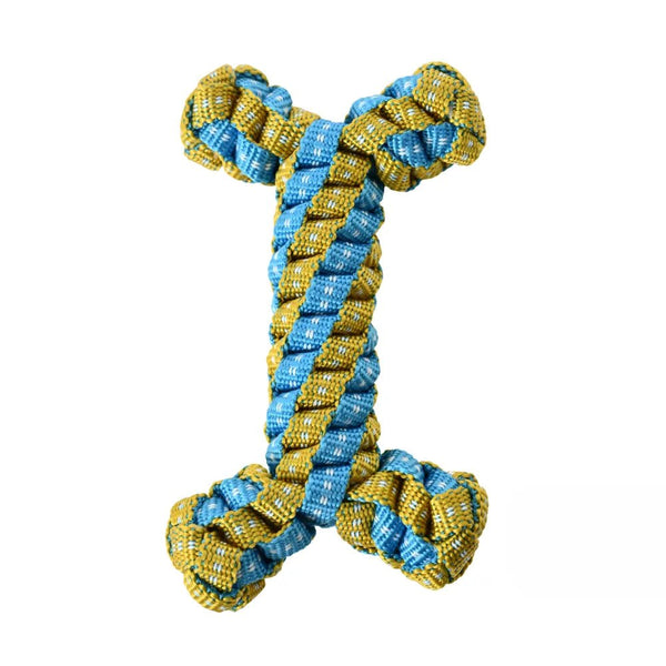 Bone Style Glow in the Dark Polyester Woven Strip Dog Toy - GreenFur