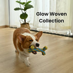 Bone Style Glow in the Dark Polyester Woven Strip Dog Toy - GreenFur