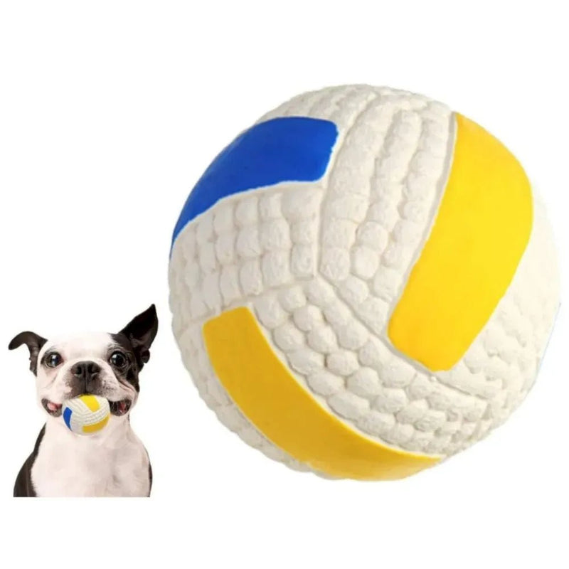 Bouncing Interactive Fetch Squeaky Latex Volleyball Dog Toy - GreenFur