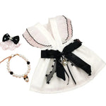 Bow Decor Pet Dress with Necklace and Hair Clip Set - GreenFur