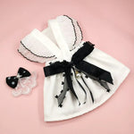 Bow Decor Pet Dress with Necklace and Hair Clip Set - GreenFur