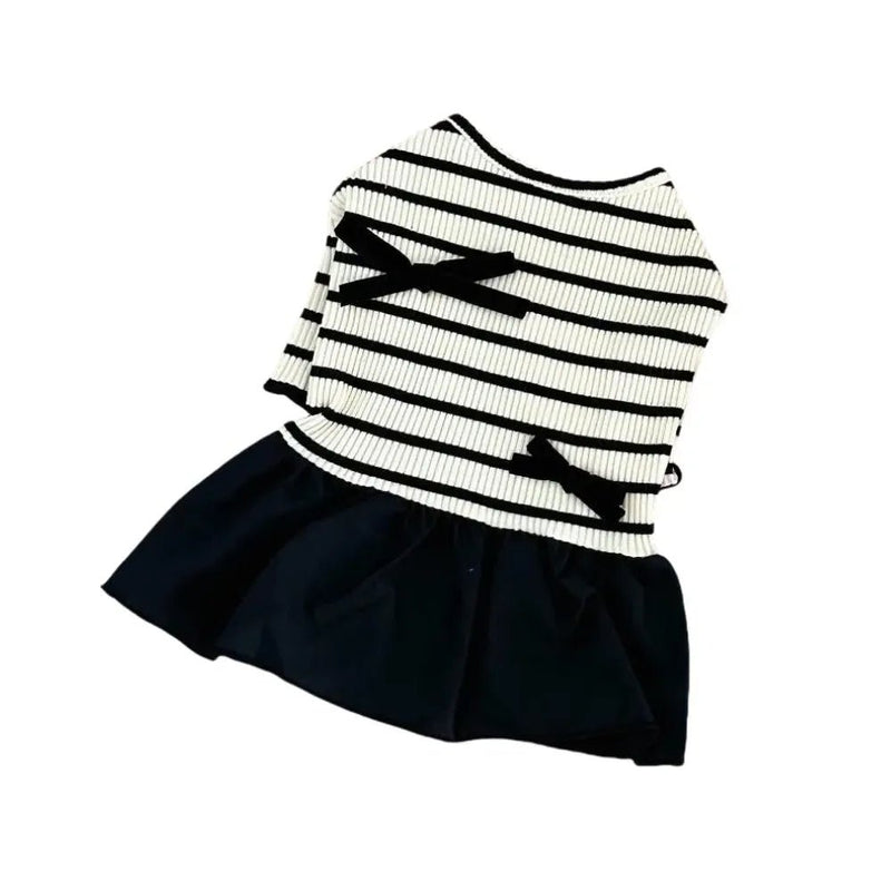 Breathable Clean Design Striped Dog Dress - GreenFur