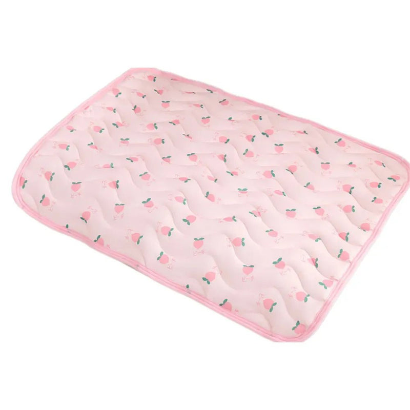 Breathable Cooling Pink Peach Pattern Mat for Pets - GreenFur