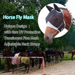 Breathable Mosquito Insect Repellent Horse Head Mask - GreenFur