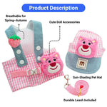 Breathable Pet Harness Set with Sun Hat and Durable Leash for Cats and Small Dogs - GreenFur