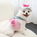 Breathable Pet Harness Set with Sun Hat and Durable Leash for Cats and Small Dogs - GreenFur