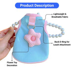 Breathable Pet Vest with Leash Ring and Detachable Flower Accessory - GreenFur