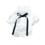 Breathable Ruffle Collar Peal Decor Princess Shirt Dress for Dogs - GreenFur
