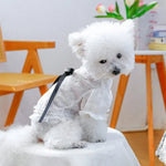 Breathable Ruffle Collar Peal Decor Princess Shirt Dress for Dogs - GreenFur