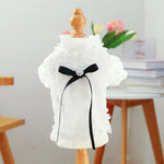 Breathable Ruffle Collar Peal Decor Princess Shirt Dress for Dogs - GreenFur