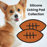 Brown Rugby Style Silicone Pet Licking Mat with Suction Cups - GreenFur