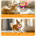 Built - in Bell Colorful Plush Bite Resistant Dog Frisbee Toy - GreenFur