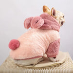 Bunny Shape Thickened Warm Dog Cute Clothes, Pink - GreenFur