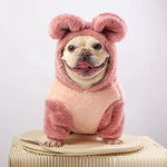 Bunny Shape Thickened Warm Dog Cute Clothes, Pink - GreenFur