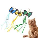 Butterfly Cat Teaser Stick Replacement Head with Bell and Tassels - GreenFur