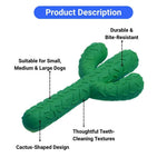 Cactus Rubber Dog Chew Toy with Teeth - Cleaning Textures for Multi - Size Breeds - GreenFur