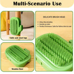 Cactus Style Cat Self Groomer Brush with Feather Toy - GreenFur