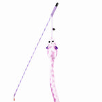 Candy Colour Interactive Pulley Fishing Rod Cat Toy Teaser - GreenFur