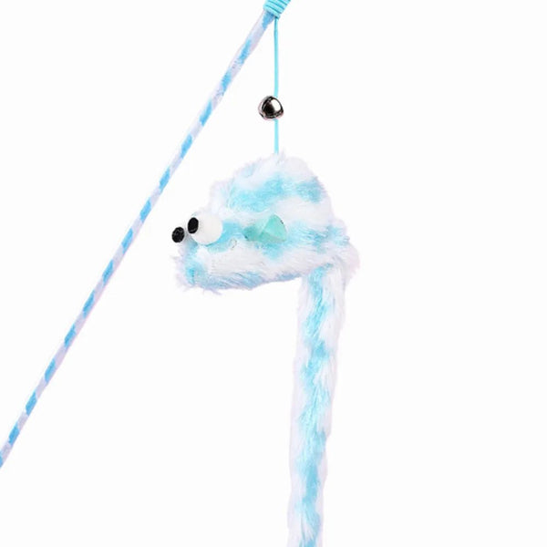 Candy Colour Interactive Pulley Fishing Rod Cat Toy Teaser - GreenFur