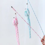 Candy Colour Interactive Pulley Fishing Rod Cat Toy Teaser - GreenFur