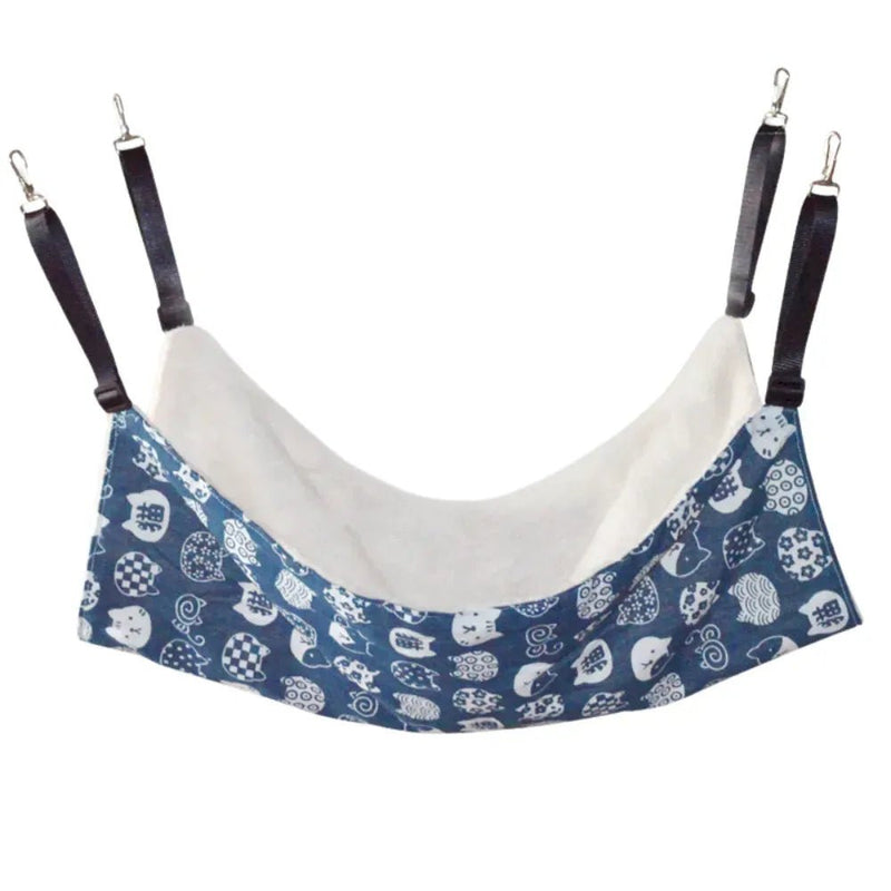 Canvas Cat Hammock with Lucky Cat Design - GreenFur
