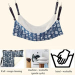 Canvas Cat Hammock with Lucky Cat Design - GreenFur