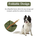 Canvas Dog Bowl Outdoor Foldable Pet Drinking and Feeding Bowl - GreenFur