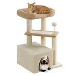 Carpet Cat Tree Cute Multi - Level Kitty Tower for Indoor Cats - GreenFur