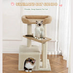 Carpet Cat Tree Cute Multi - Level Kitty Tower for Indoor Cats - GreenFur