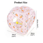 Carrot Cat Tunnel Square Design Foldable Small Animal Play Tube - GreenFur