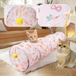 Carrot Cat Tunnel Straight Design Foldable Small Animal Play Tube - GreenFur