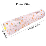 Carrot Cat Tunnel Straight Design Foldable Small Animal Play Tube - GreenFur