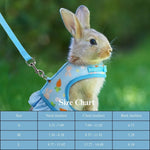 Carrot Printed Rabbit Harness with Nylon Leash for Small Animals - GreenFur