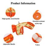 Carrot Printed Rabbit Harness with Nylon Leash for Small Animals - GreenFur