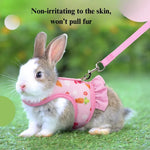 Carrot Printed Rabbit Harness with Nylon Leash for Small Animals - GreenFur