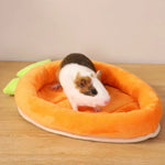 Carrot - Shaped Plush Small Animals Pet Mat Soft Cozy Warm Winter Bed - GreenFur