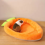 Carrot - Shaped Plush Small Animals Pet Mat Soft Cozy Warm Winter Bed - GreenFur