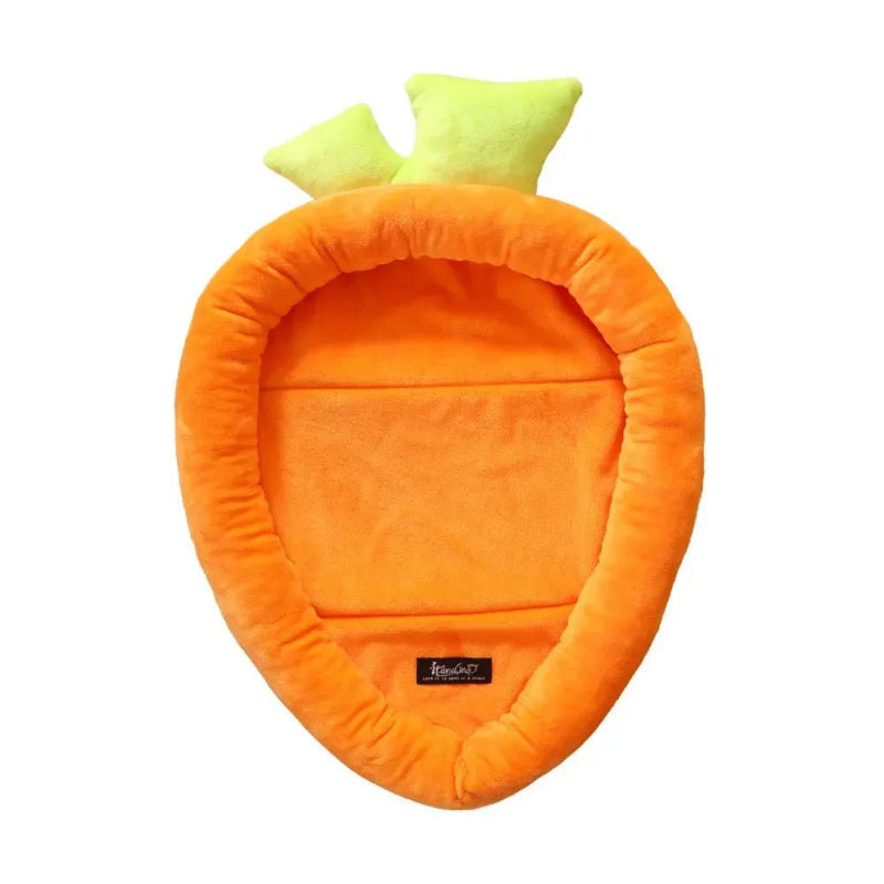 Carrot - Shaped Plush Small Animals Pet Mat Soft Cozy Warm Winter Bed - GreenFur