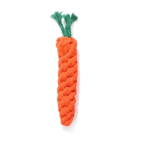 Carrots Safe Braided Puppy Teething Chew Rope Toy - GreenFur