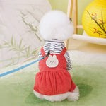 Cartoon Bear Print Dog Four Legs Strap Pants with Leash Buckle - GreenFur
